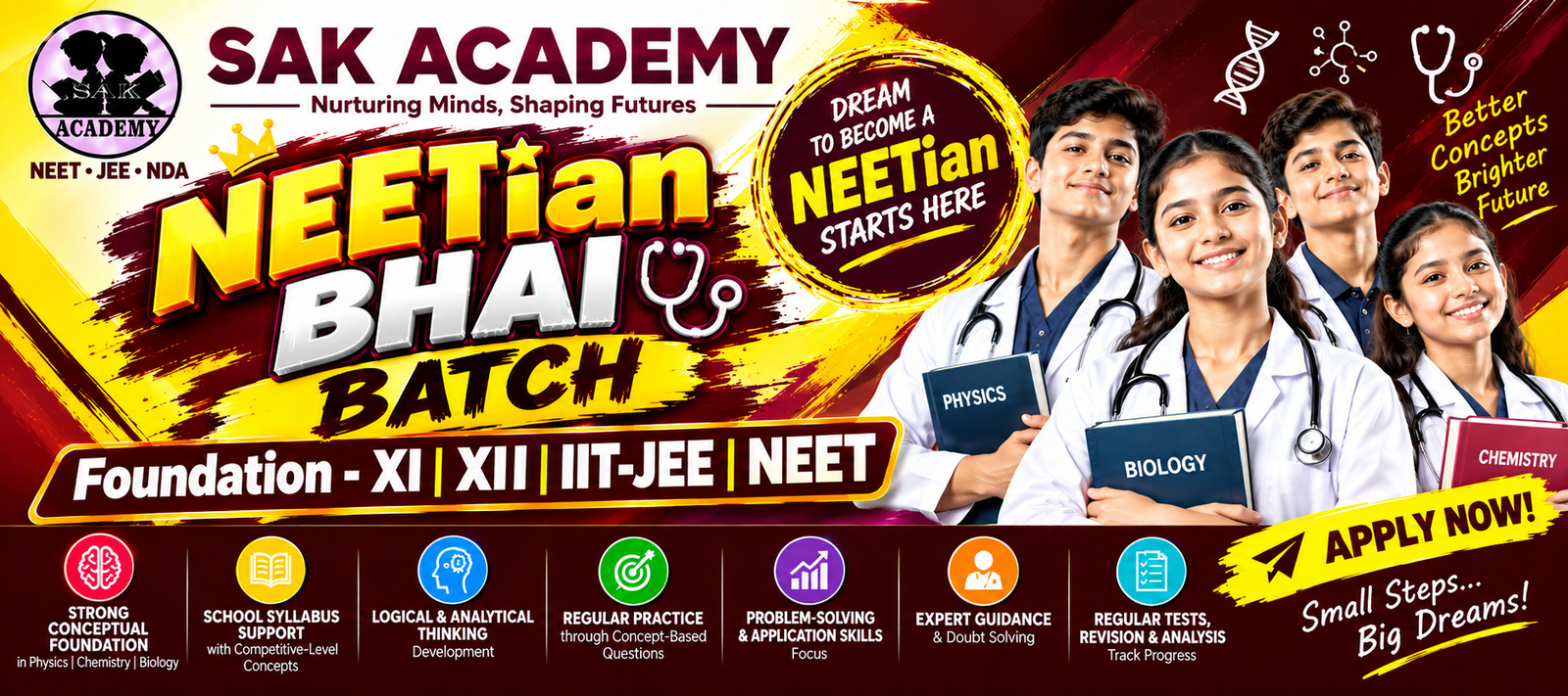 NEETian BHAI BATCH – Foundation | XI | XII | NEET